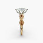 Load image into Gallery viewer, Marquise Lab-Grown Diamond Ring – Twisted Milgrain Band | IGI Certified | 10K/14K/18K Gold