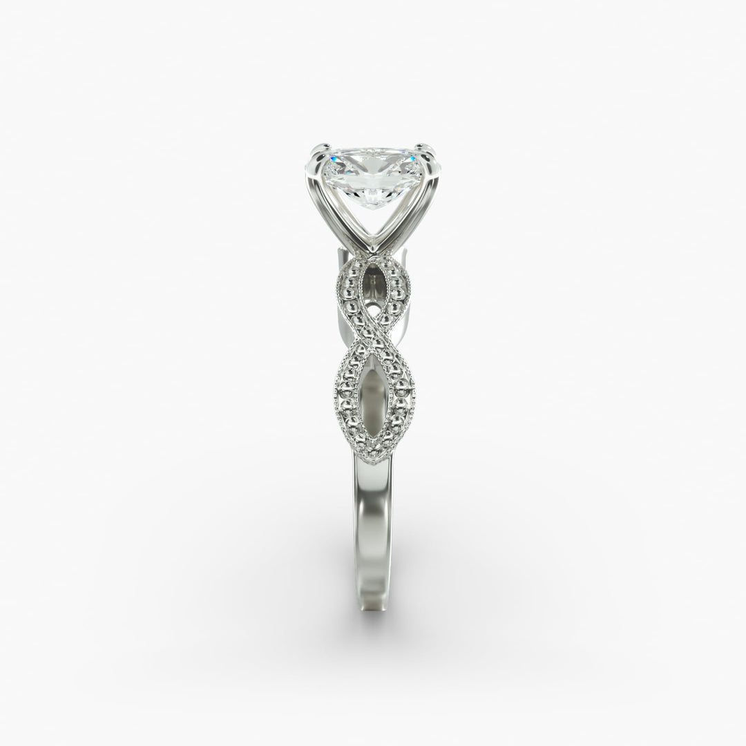 Oval Lab-Grown Diamond Ring – Twisted Milgrain Band | IGI Certified | 10K/14K/18K Gold