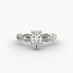 Load image into Gallery viewer, Pear Shape Lab-Grown Diamond Twisted Band Ring with Milgrain | IGI Certified | 10K/14K/18K Gold