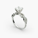 Load image into Gallery viewer, Princess Cut Milgrain Twisted Lab-Grown Diamond Ring | 0.50–5.00 Carat | IGI Certified | Yellow, White, Rose Gold