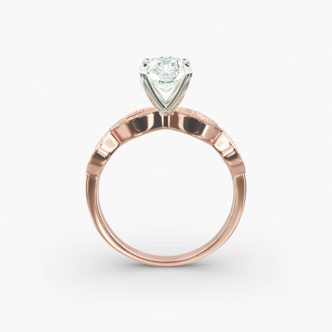 Radiant Cut Lab-Grown Diamond Infinity Twist Ring with Milgrain | IGI Certified | 10K/14K/18K Gold