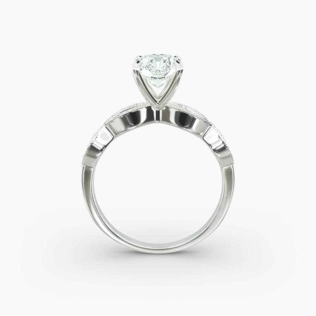 Radiant Cut Lab-Grown Diamond Infinity Twist Ring with Milgrain | IGI Certified | 10K/14K/18K Gold