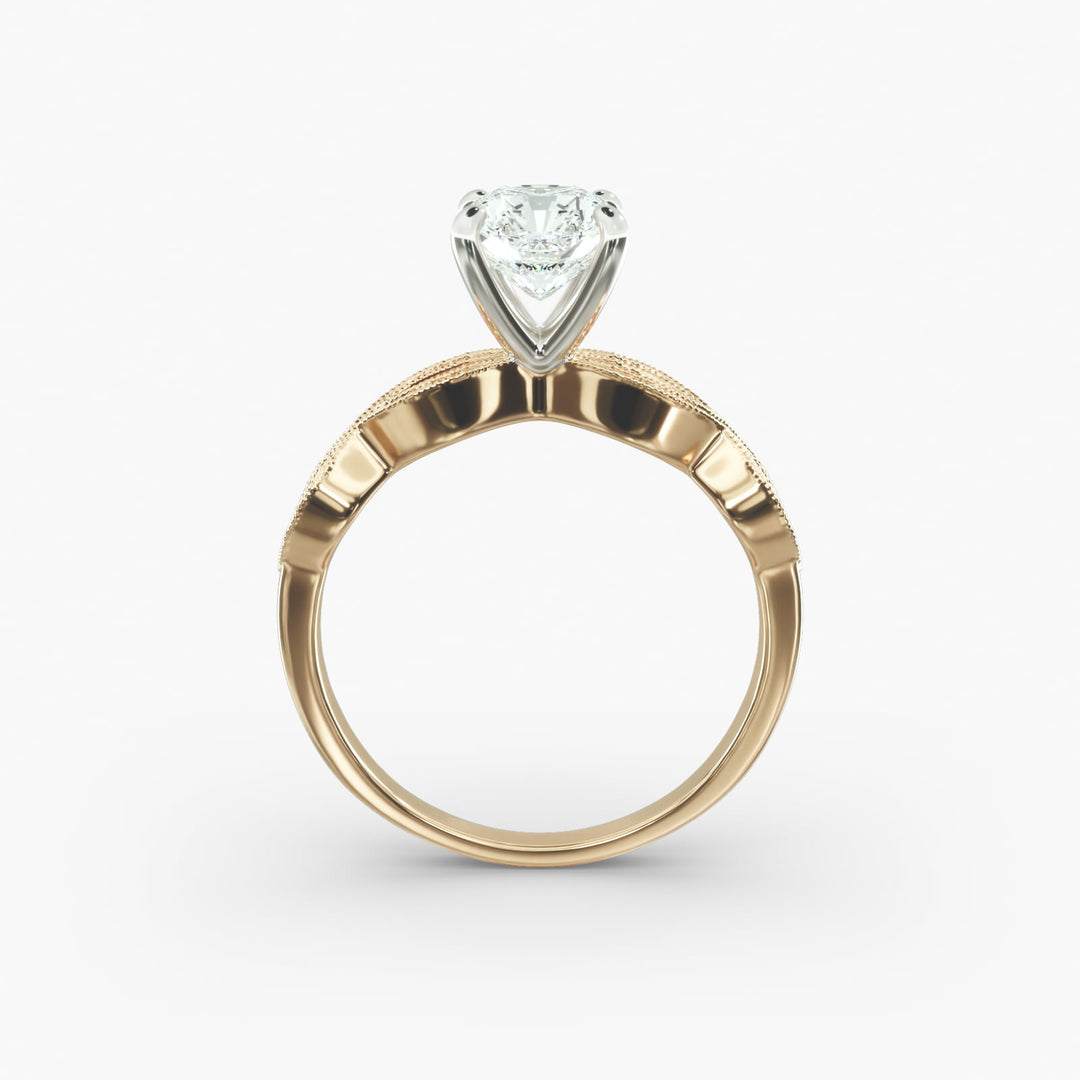 Radiant Cut Lab-Grown Diamond Infinity Twist Ring with Milgrain | IGI Certified | 10K/14K/18K Gold