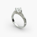 Load image into Gallery viewer, Princess Cut Milgrain Design Lab-Grown Diamond Ring | 0.50–5.00 Carat | IGI Certified | Yellow, White, Rose Gold