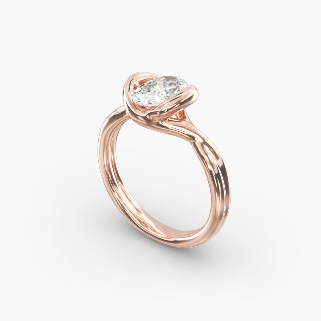 Oval Lab-Grown Diamond Double Band Ring – Modern Designer Style | IGI Certified | 10K/14K/18K Gold