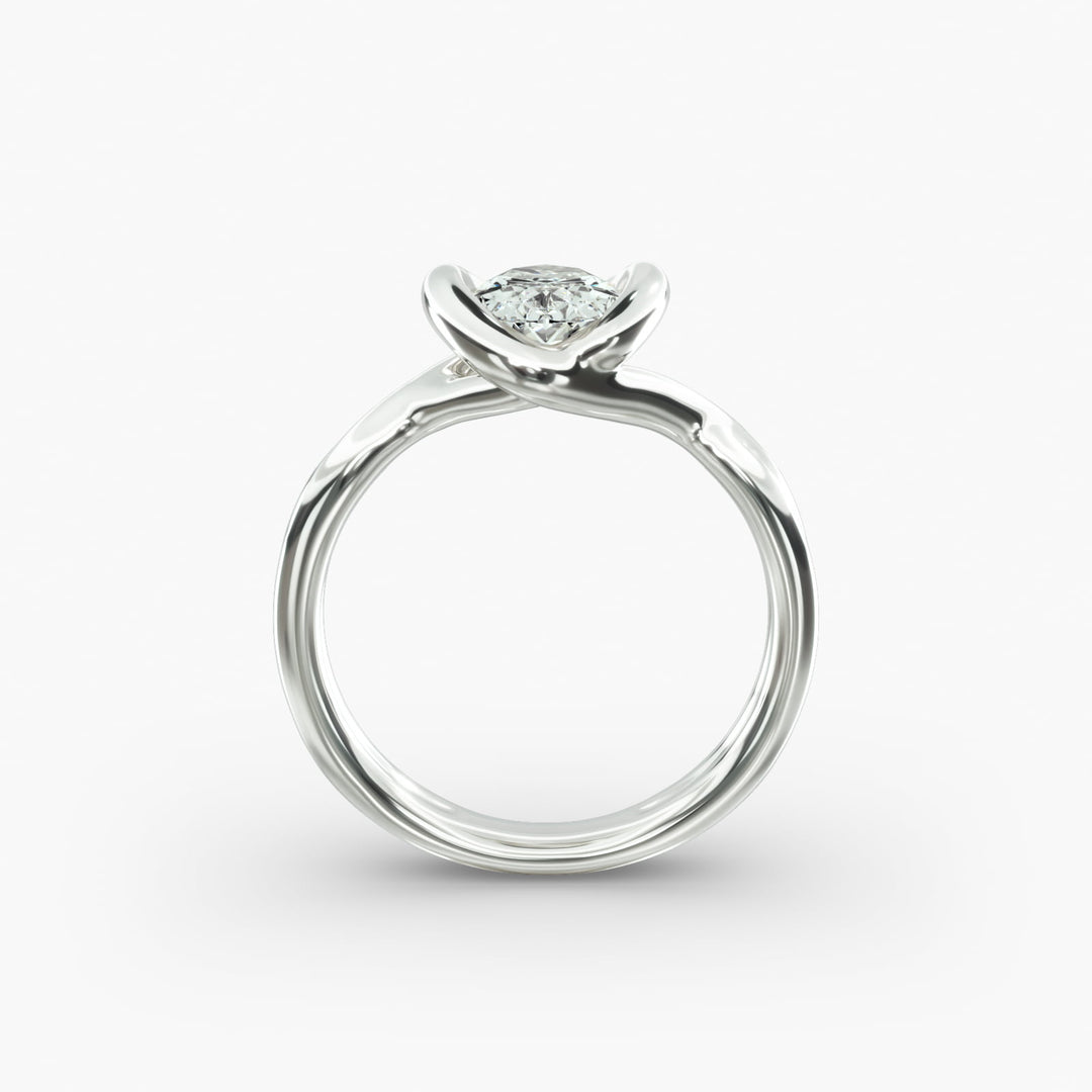 Oval Lab-Grown Diamond Double Band Ring – Modern Designer Style | IGI Certified | 10K/14K/18K Gold