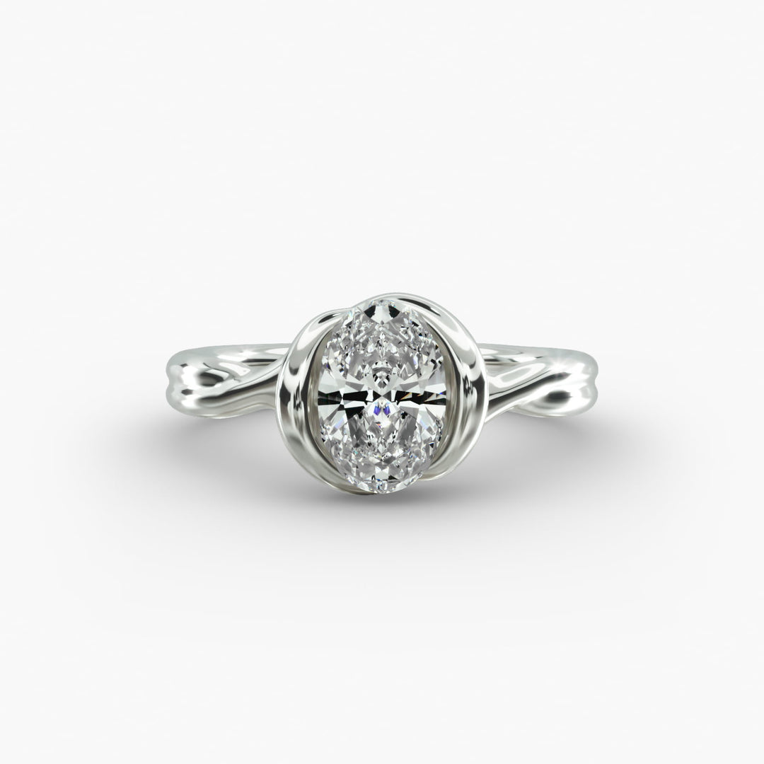 Oval Lab-Grown Diamond Double Band Ring – Modern Designer Style | IGI Certified | 10K/14K/18K Gold