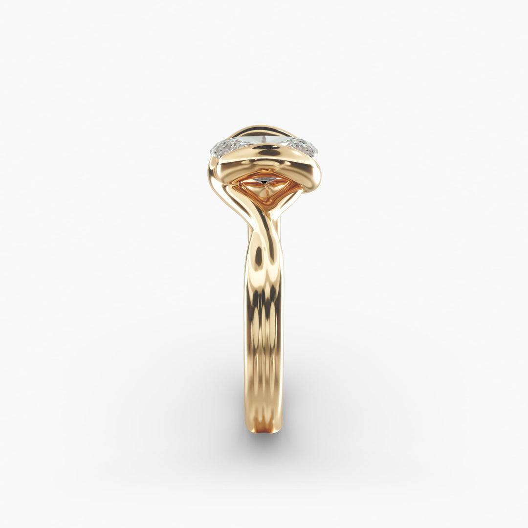 Oval Lab-Grown Diamond Double Band Ring – Modern Designer Style | IGI Certified | 10K/14K/18K Gold