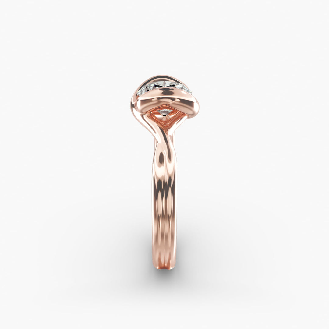 Round Brilliant Lab-Grown Diamond Twisted Dual Band Ring – Modern Luxury | IGI Certified | 10K/14K/18K Gold