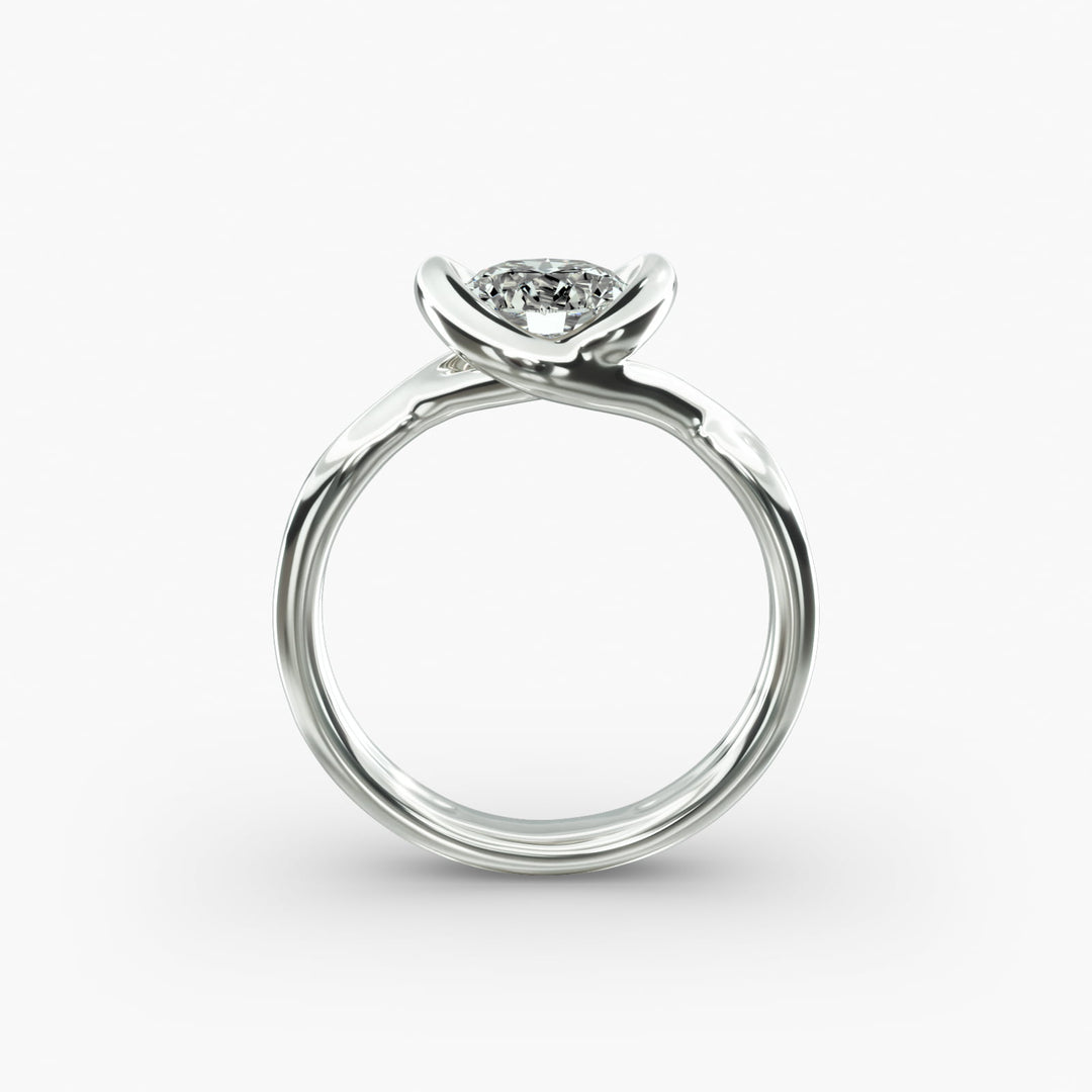 Round Brilliant Lab-Grown Diamond Twisted Dual Band Ring – Modern Luxury | IGI Certified | 10K/14K/18K Gold