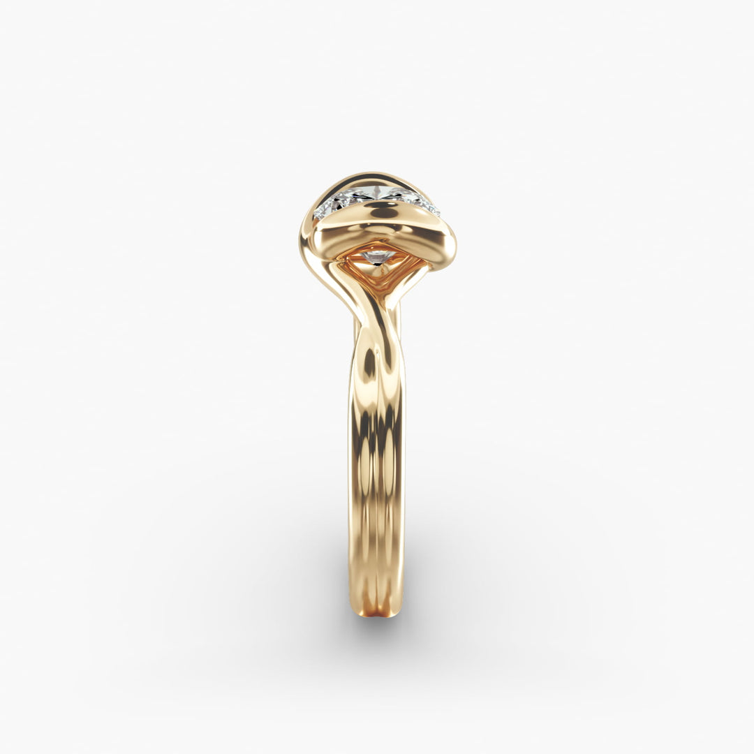 Round Brilliant Lab-Grown Diamond Twisted Dual Band Ring – Modern Luxury | IGI Certified | 10K/14K/18K Gold