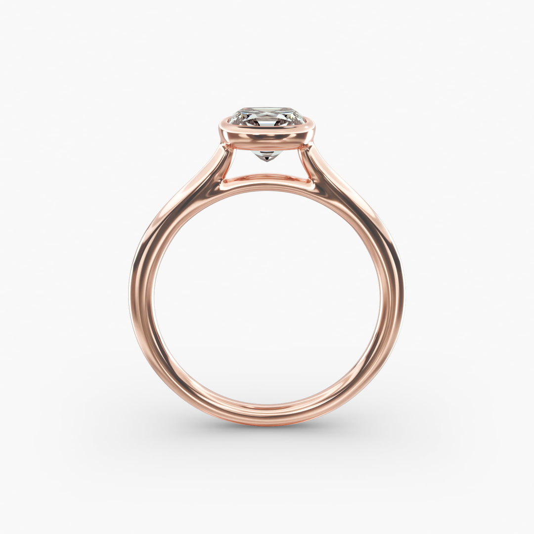 Cushion Lab-Grown Diamond Bezel-Set Engagement Ring | Sleek Low-Profile | IGI Certified | 10K/14K/18K Gold