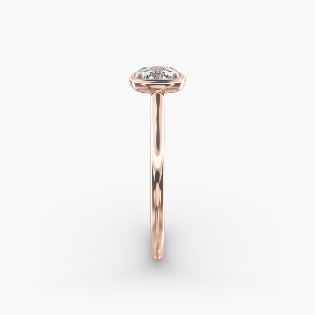 Cushion Lab-Grown Diamond Bezel-Set Engagement Ring | Sleek Low-Profile | IGI Certified | 10K/14K/18K Gold