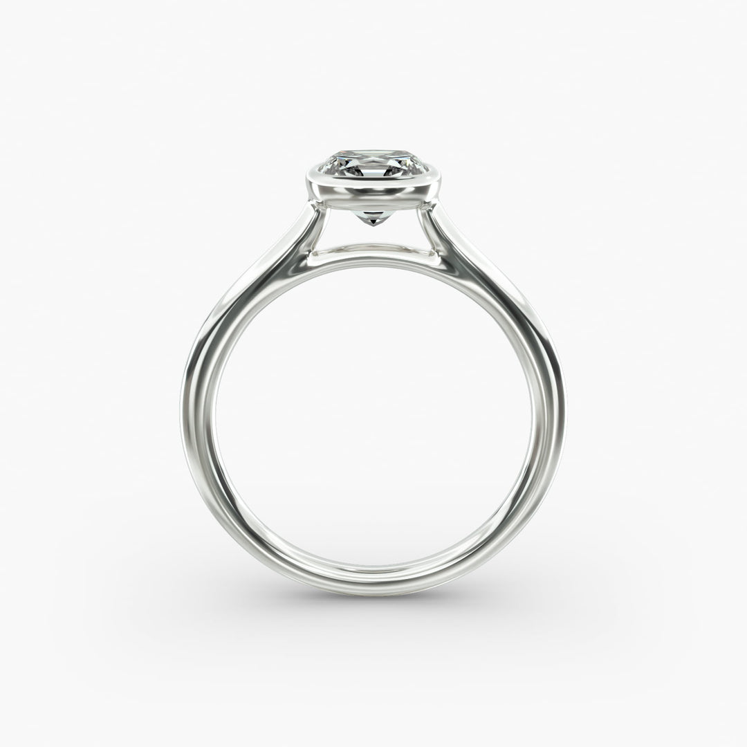 Cushion Lab-Grown Diamond Bezel-Set Engagement Ring | Sleek Low-Profile | IGI Certified | 10K/14K/18K Gold
