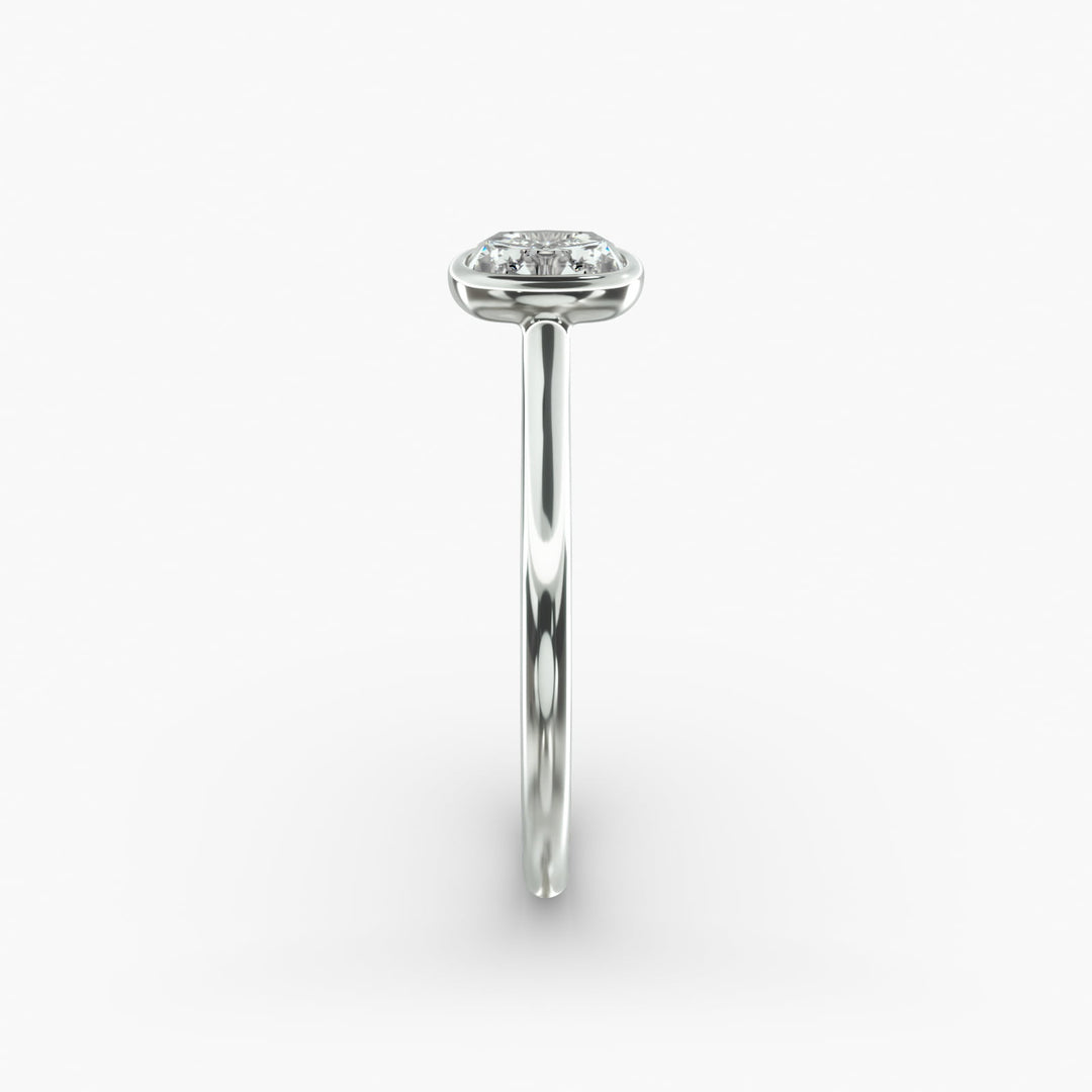 Cushion Lab-Grown Diamond Bezel-Set Engagement Ring | Sleek Low-Profile | IGI Certified | 10K/14K/18K Gold