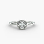 Load image into Gallery viewer, Cushion Lab-Grown Diamond Bezel-Set Engagement Ring | Sleek Low-Profile | IGI Certified | 10K/14K/18K Gold