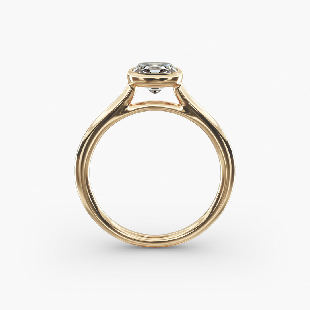 Cushion Lab-Grown Diamond Bezel-Set Engagement Ring | Sleek Low-Profile | IGI Certified | 10K/14K/18K Gold