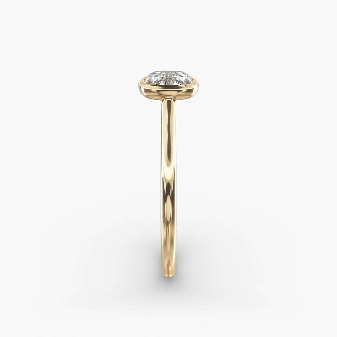 Cushion Lab-Grown Diamond Bezel-Set Engagement Ring | Sleek Low-Profile | IGI Certified | 10K/14K/18K Gold