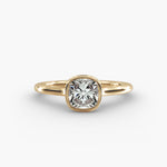 Load image into Gallery viewer, Cushion Lab-Grown Diamond Bezel-Set Engagement Ring | Sleek Low-Profile | IGI Certified | 10K/14K/18K Gold