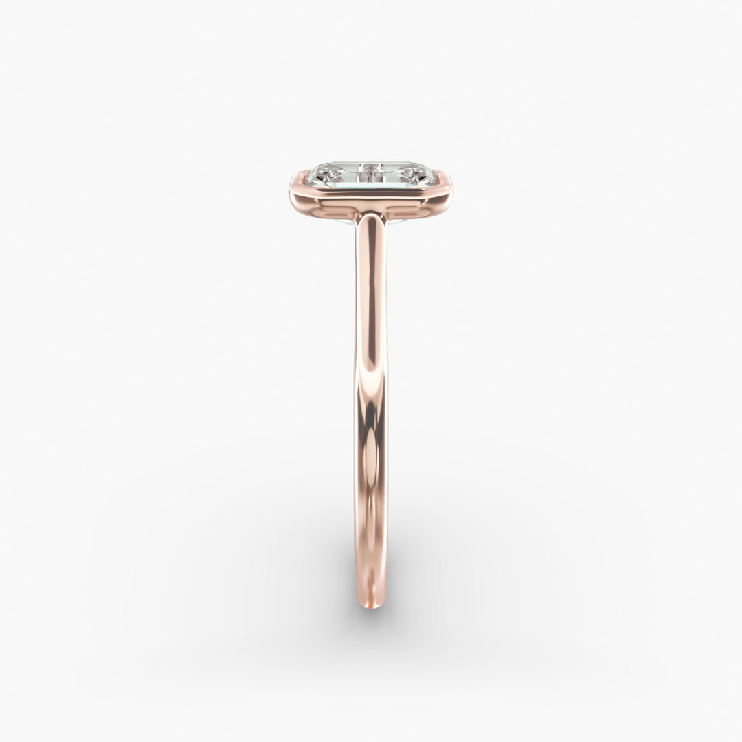 Emerald Lab-Grown Diamond Bezel-Set Engagement Ring | Modern Solitaire | IGI Certified | 10K/14K/18K Gold