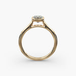 Load image into Gallery viewer, Emerald Lab-Grown Diamond Bezel-Set Engagement Ring | Modern Solitaire | IGI Certified | 10K/14K/18K Gold