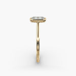 Load image into Gallery viewer, Emerald Lab-Grown Diamond Bezel-Set Engagement Ring | Modern Solitaire | IGI Certified | 10K/14K/18K Gold