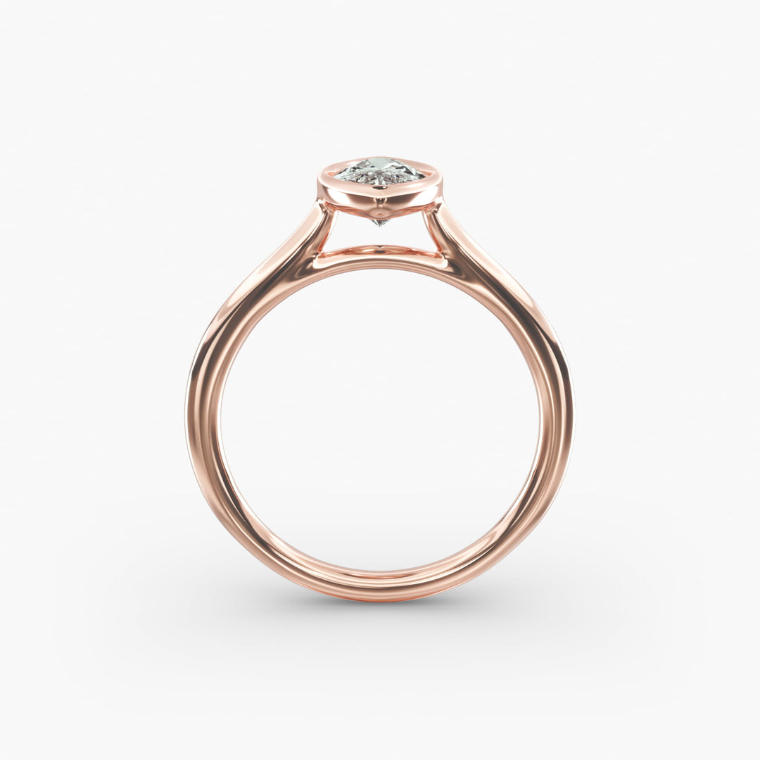 Marquise Lab-Grown Diamond Bezel Engagement Ring | IGI Certified | 10K/14K/18K Gold