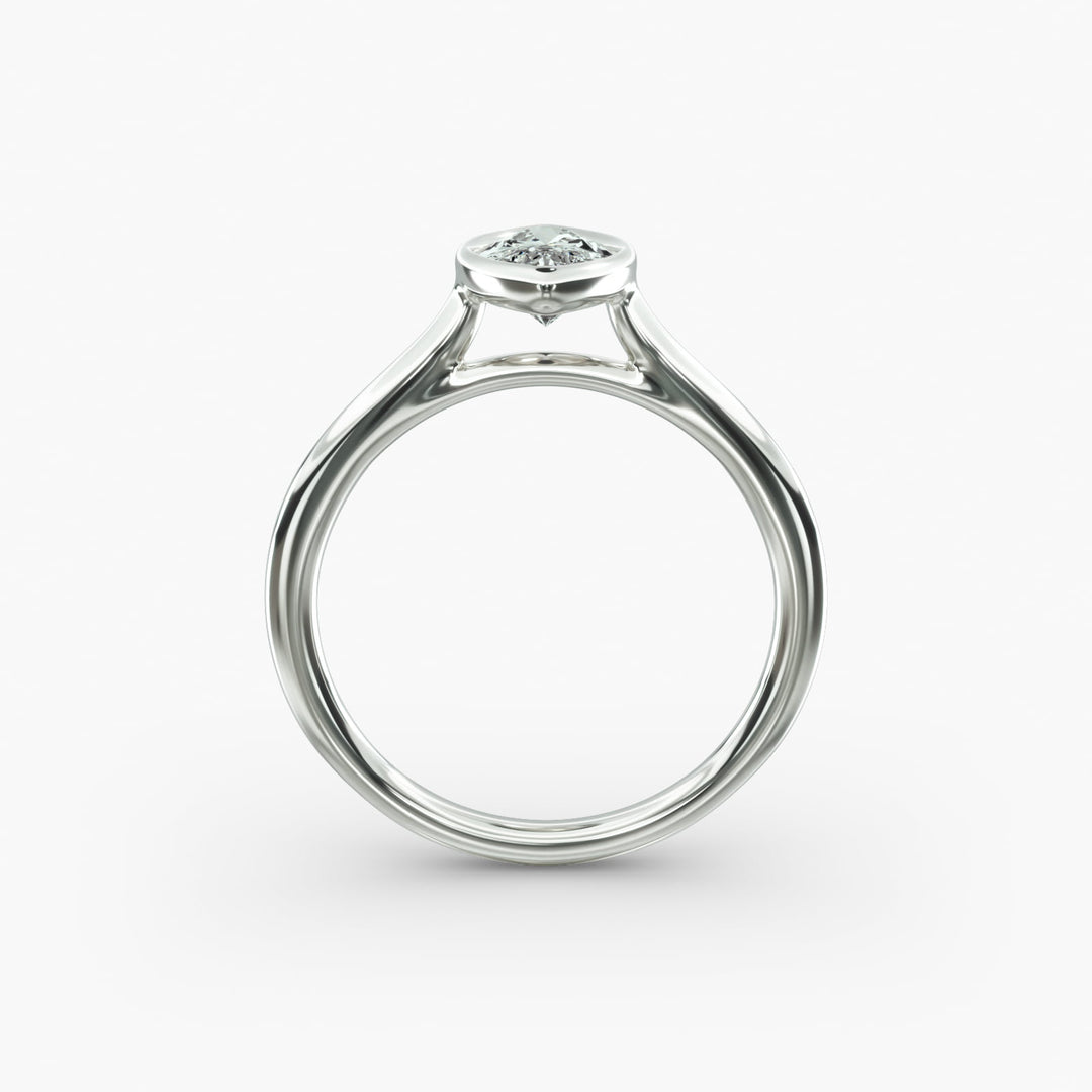 Marquise Lab-Grown Diamond Bezel Engagement Ring | IGI Certified | 10K/14K/18K Gold