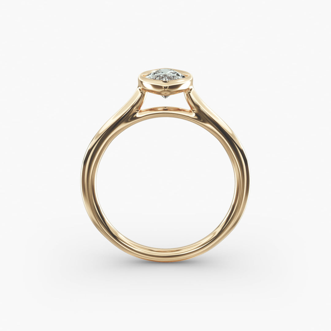 Marquise Lab-Grown Diamond Bezel Engagement Ring | IGI Certified | 10K/14K/18K Gold