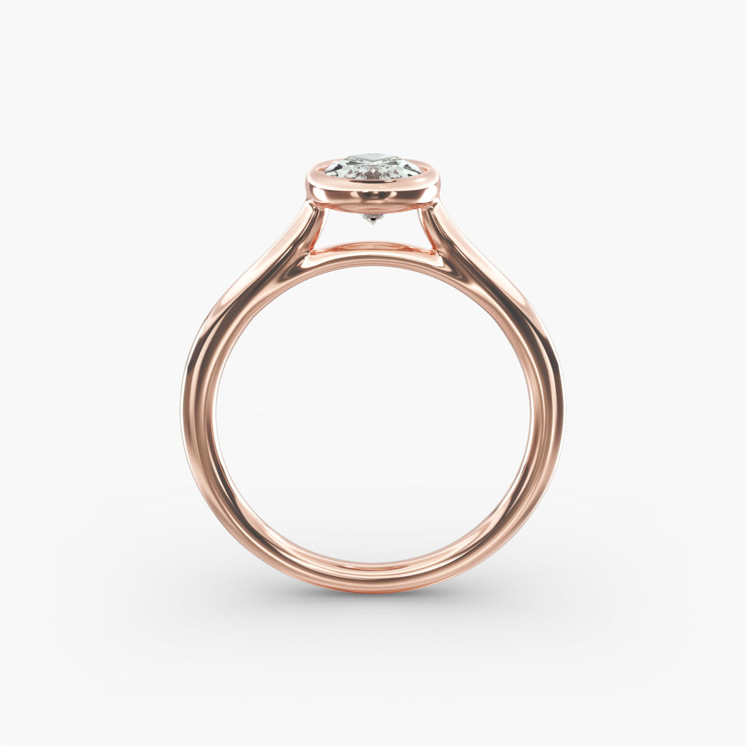 Oval Lab-Grown Diamond Bezel-Set Engagement Ring | Modern Solitaire | IGI Certified | 10K/14K/18K Gold