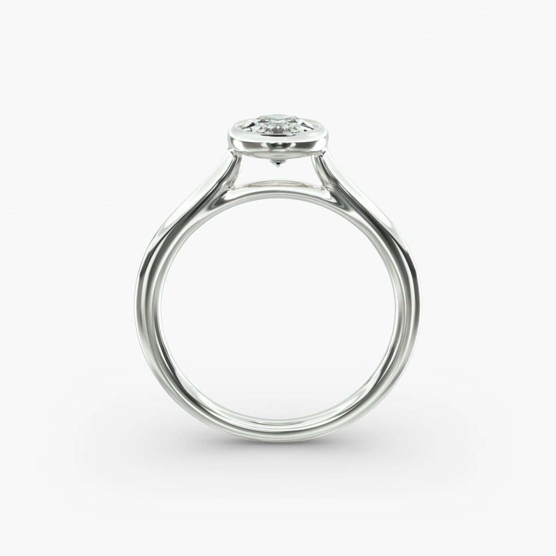 Oval Lab-Grown Diamond Bezel-Set Engagement Ring | Modern Solitaire | IGI Certified | 10K/14K/18K Gold