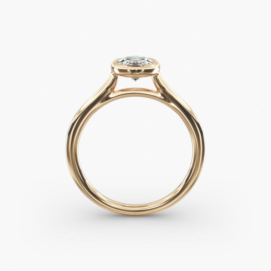 Oval Lab-Grown Diamond Bezel-Set Engagement Ring | Modern Solitaire | IGI Certified | 10K/14K/18K Gold