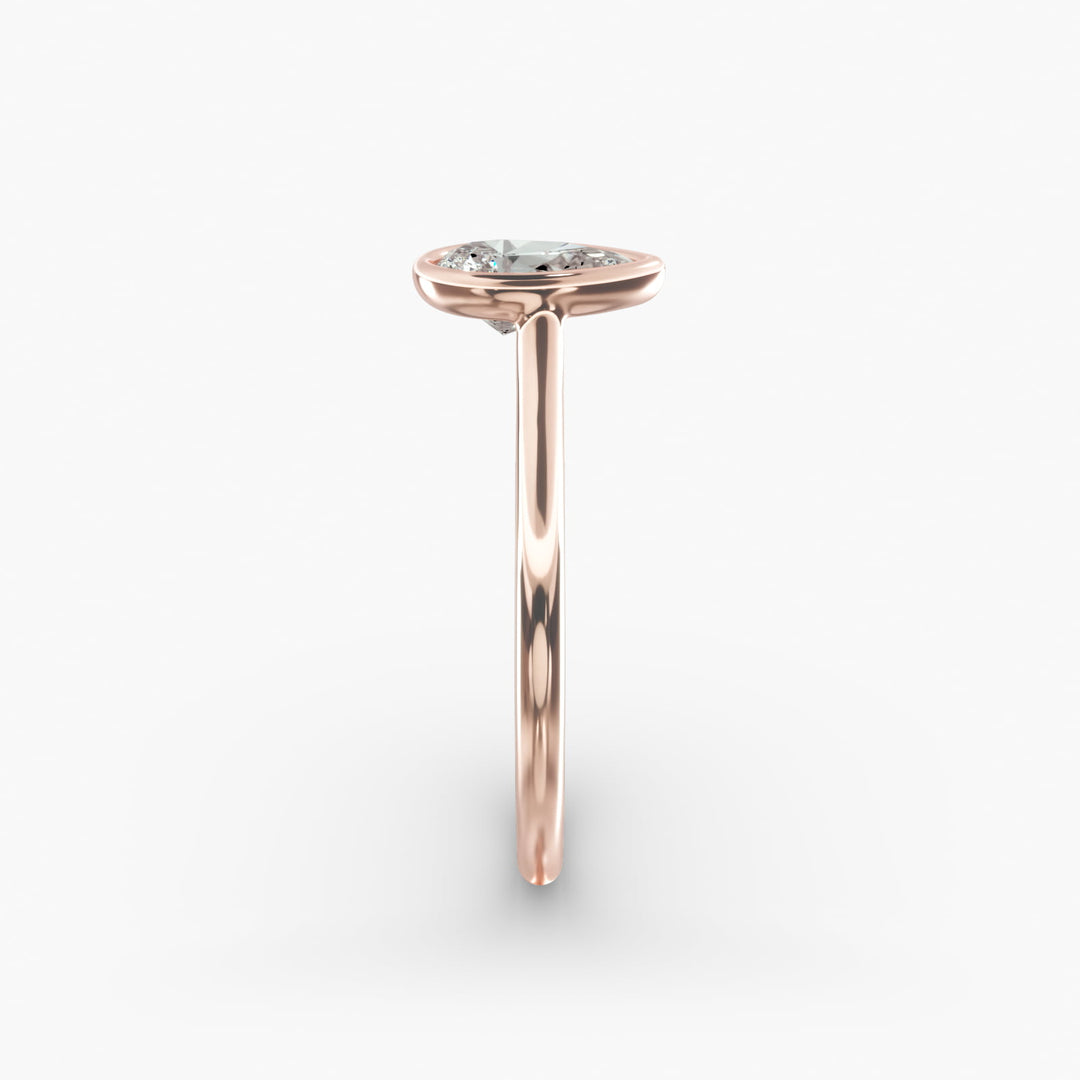 Pear Lab-Grown Diamond Bezel-Set Engagement Ring | Modern Teardrop Solitaire | IGI Certified | 10K/14K/18K Gold
