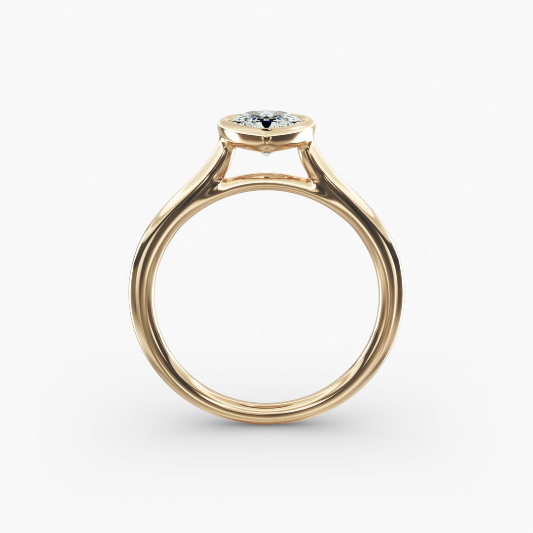 Pear Lab-Grown Diamond Bezel-Set Engagement Ring | Modern Teardrop Solitaire | IGI Certified | 10K/14K/18K Gold
