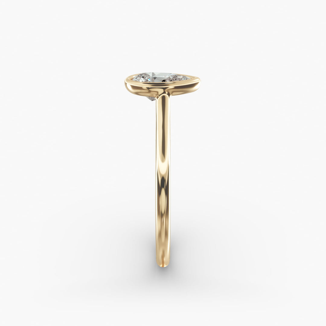 Pear Lab-Grown Diamond Bezel-Set Engagement Ring | Modern Teardrop Solitaire | IGI Certified | 10K/14K/18K Gold