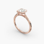 Load image into Gallery viewer, Princess Cut Bezel Set Lab-Grown Diamond Ring | 0.50–5.00 Carat | IGI Certified | Yellow, White, Rose Gold