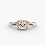 Load image into Gallery viewer, Princess Cut Bezel Set Lab-Grown Diamond Ring | 0.50–5.00 Carat | IGI Certified | Yellow, White, Rose Gold