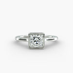 Load image into Gallery viewer, Princess Cut Bezel Set Lab-Grown Diamond Ring | 0.50–5.00 Carat | IGI Certified | Yellow, White, Rose Gold
