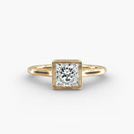 Load image into Gallery viewer, Princess Cut Bezel Set Lab-Grown Diamond Ring | 0.50–5.00 Carat | IGI Certified | Yellow, White, Rose Gold
