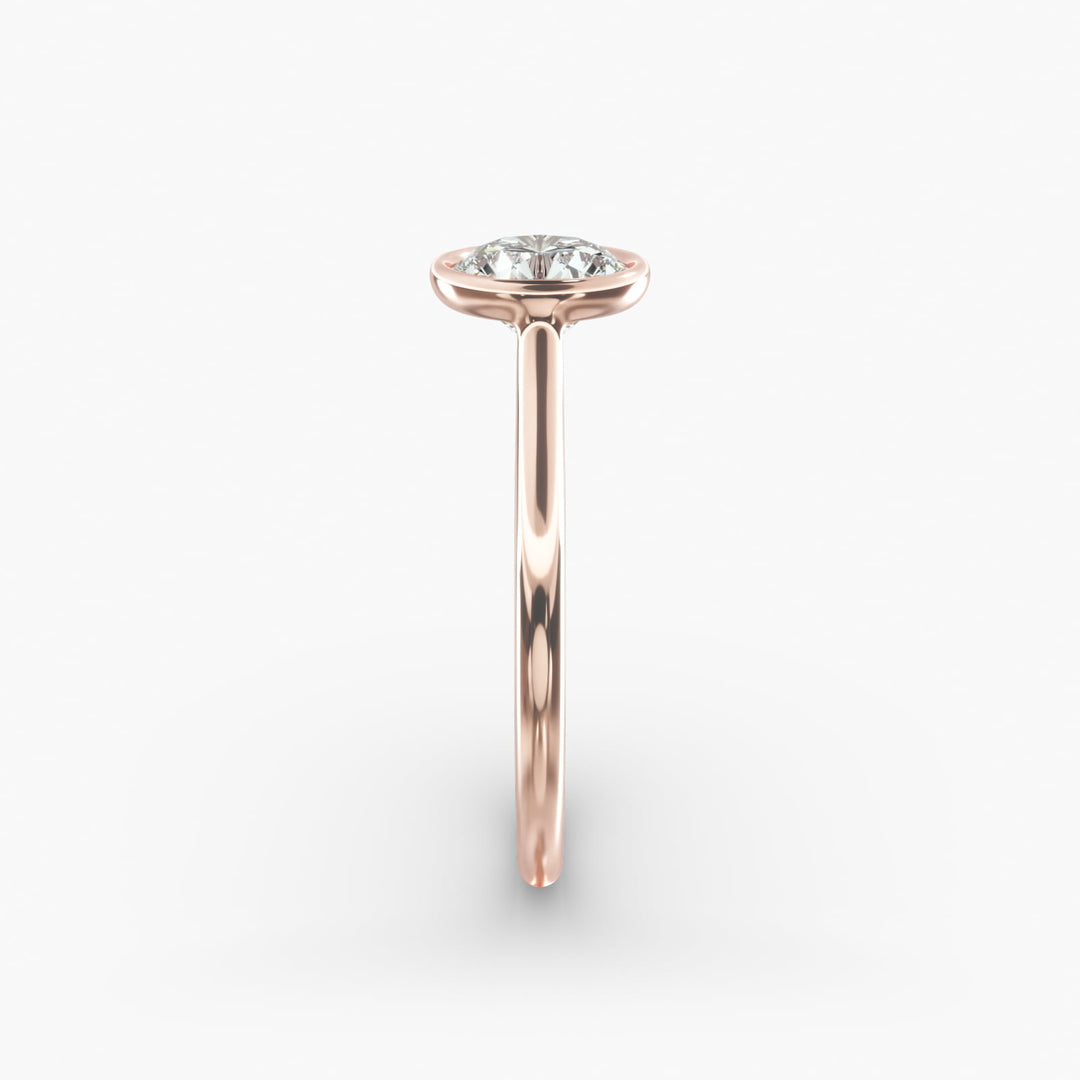 Round Lab-Grown Diamond Bezel-Set Engagement Ring | Modern Solitaire | IGI Certified | 10K/14K/18K Gold