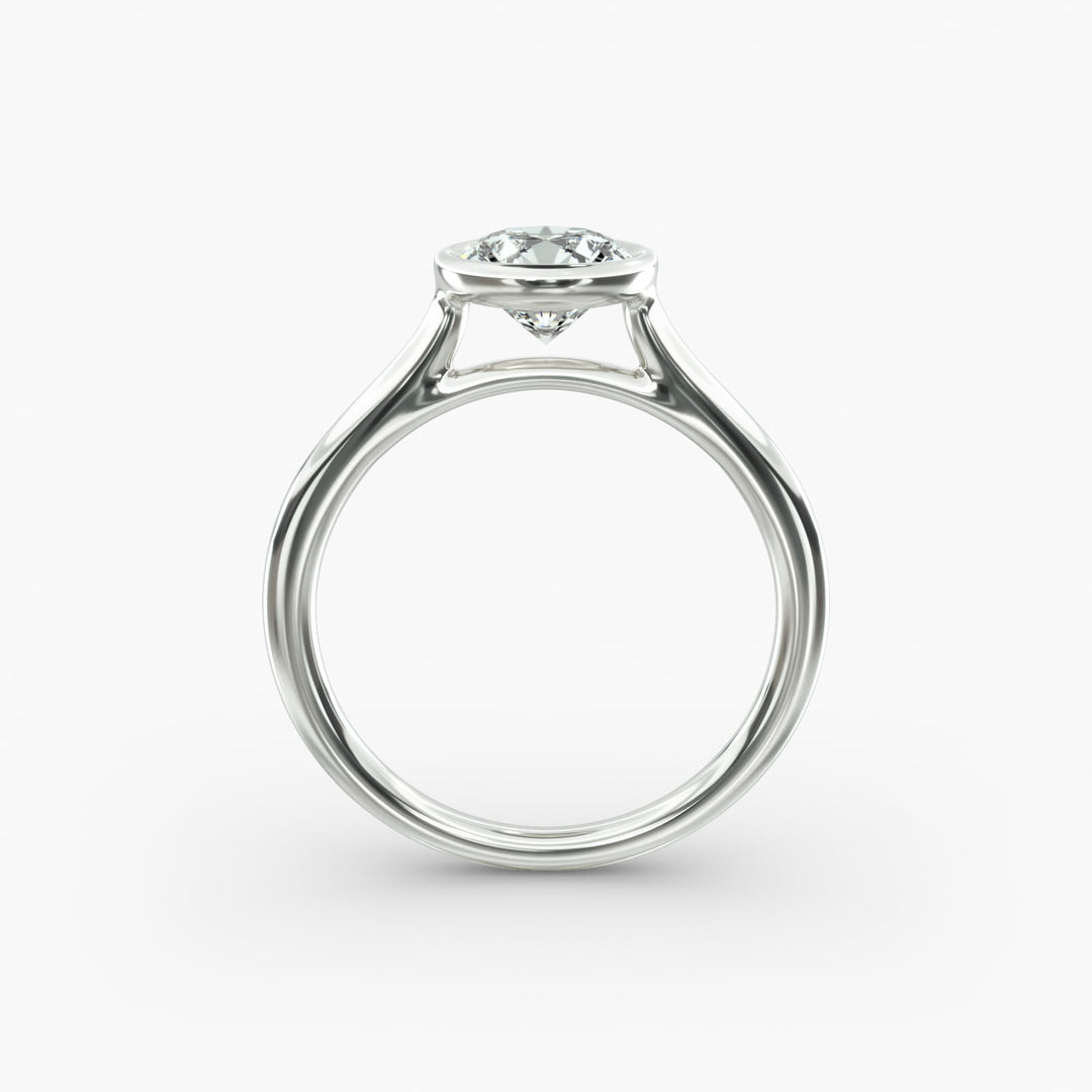 Round Lab-Grown Diamond Bezel-Set Engagement Ring | Modern Solitaire | IGI Certified | 10K/14K/18K Gold
