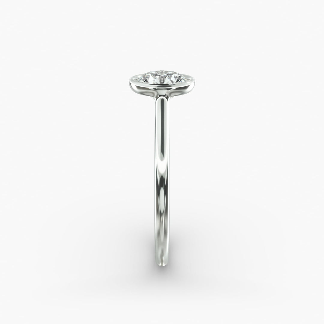 Round Lab-Grown Diamond Bezel-Set Engagement Ring | Modern Solitaire | IGI Certified | 10K/14K/18K Gold