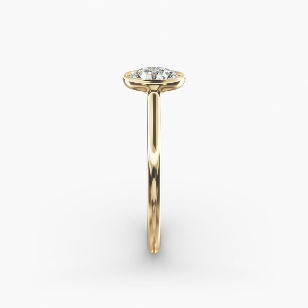 Round Lab-Grown Diamond Bezel-Set Engagement Ring | Modern Solitaire | IGI Certified | 10K/14K/18K Gold