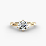 Load image into Gallery viewer, Round Cut Ten Prong Classic Lab-Grown Diamond Ring | 0.50–5.00 Carat | IGI Certified | Yellow, White, Rose Gold
