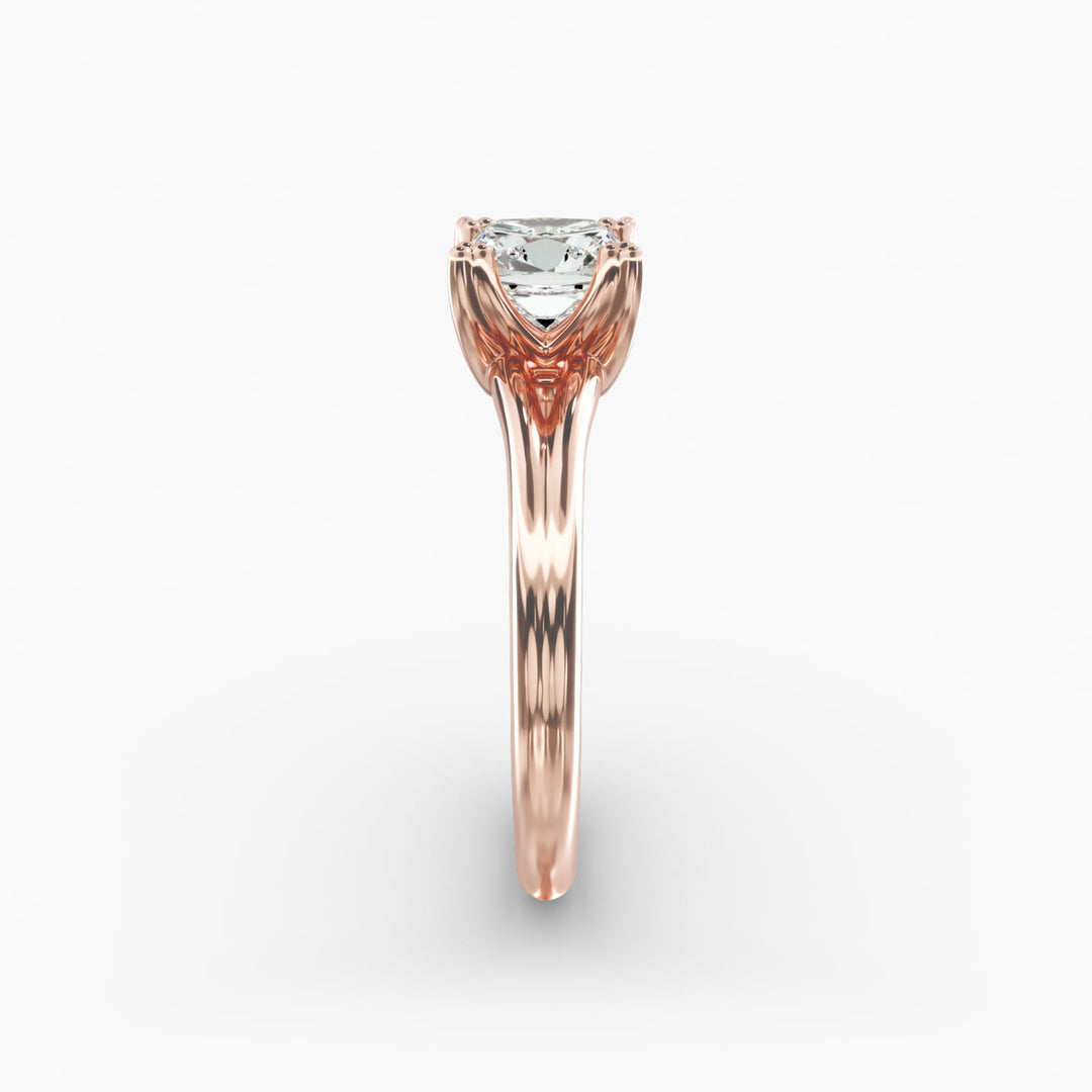 Cushion Lab-Grown Diamond Ring – Dual Band Style | IGI Certified | 10K/14K/18K Gold