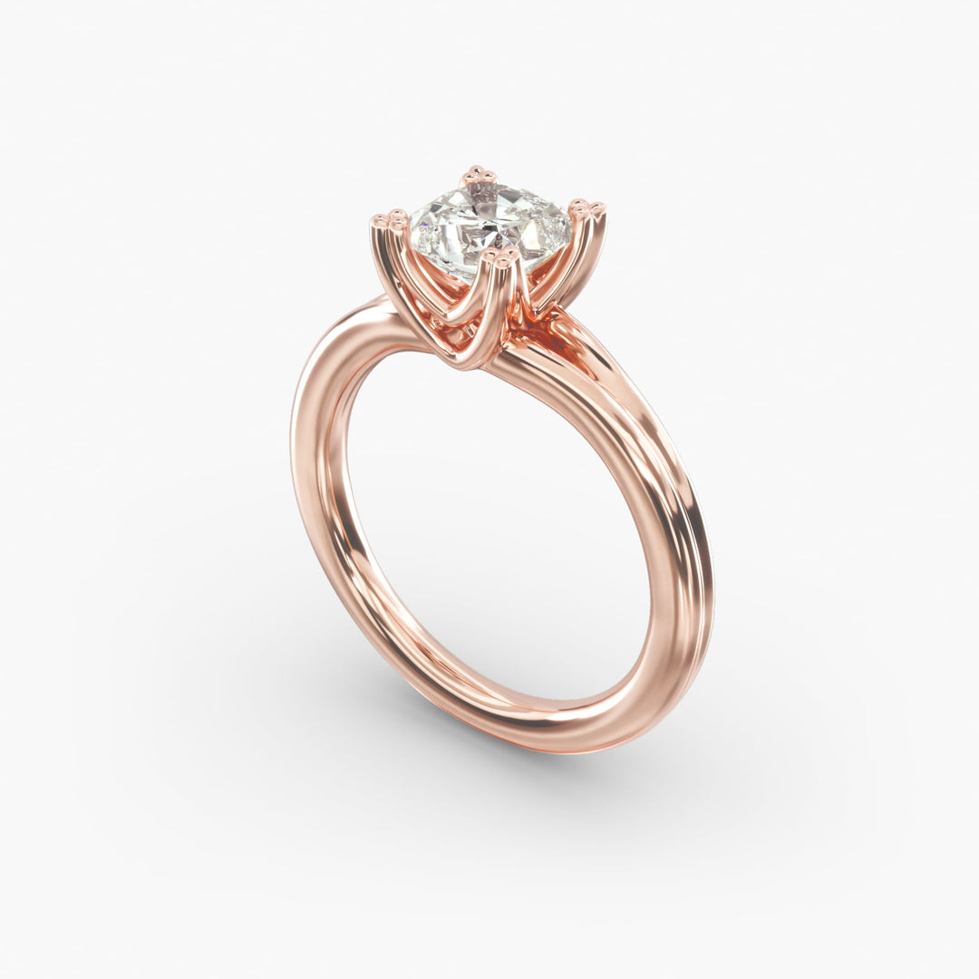 Cushion Lab-Grown Diamond Ring – Dual Band Style | IGI Certified | 10K/14K/18K Gold