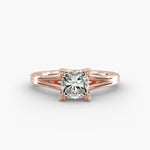 Load image into Gallery viewer, Cushion Lab-Grown Diamond Ring – Dual Band Style | IGI Certified | 10K/14K/18K Gold