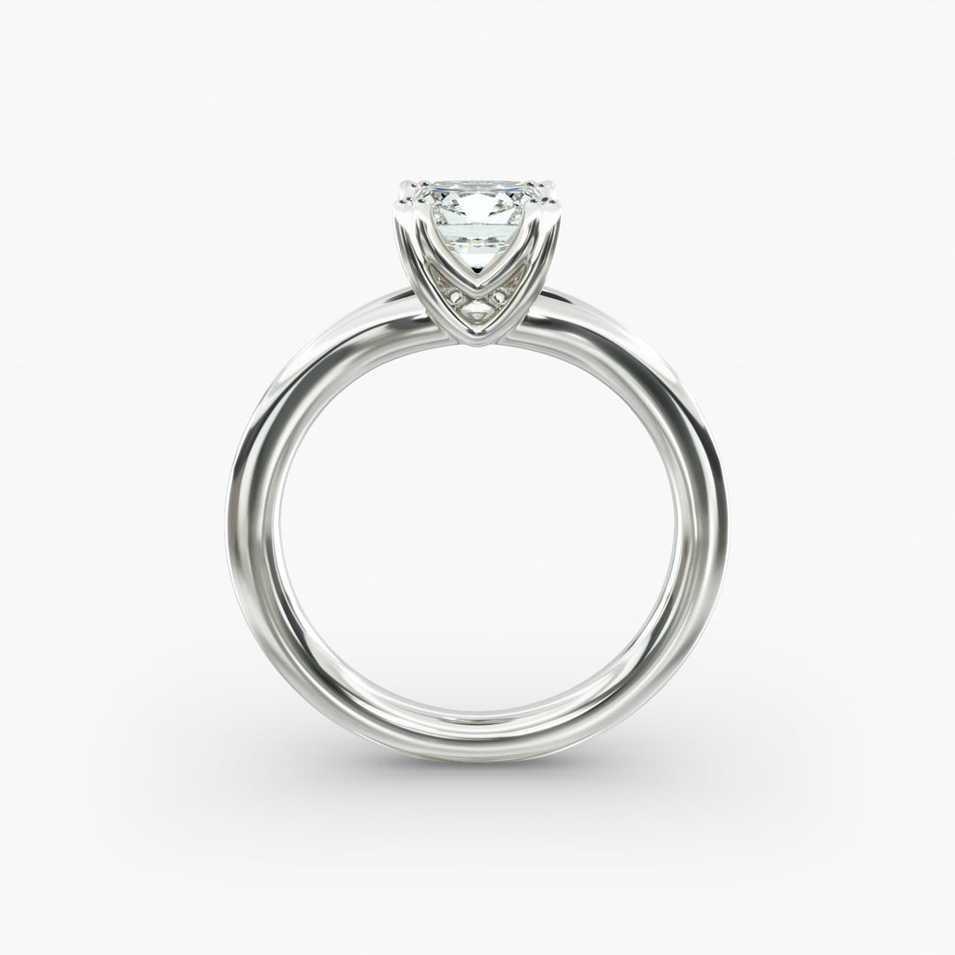 Cushion Lab-Grown Diamond Ring – Dual Band Style | IGI Certified | 10K/14K/18K Gold