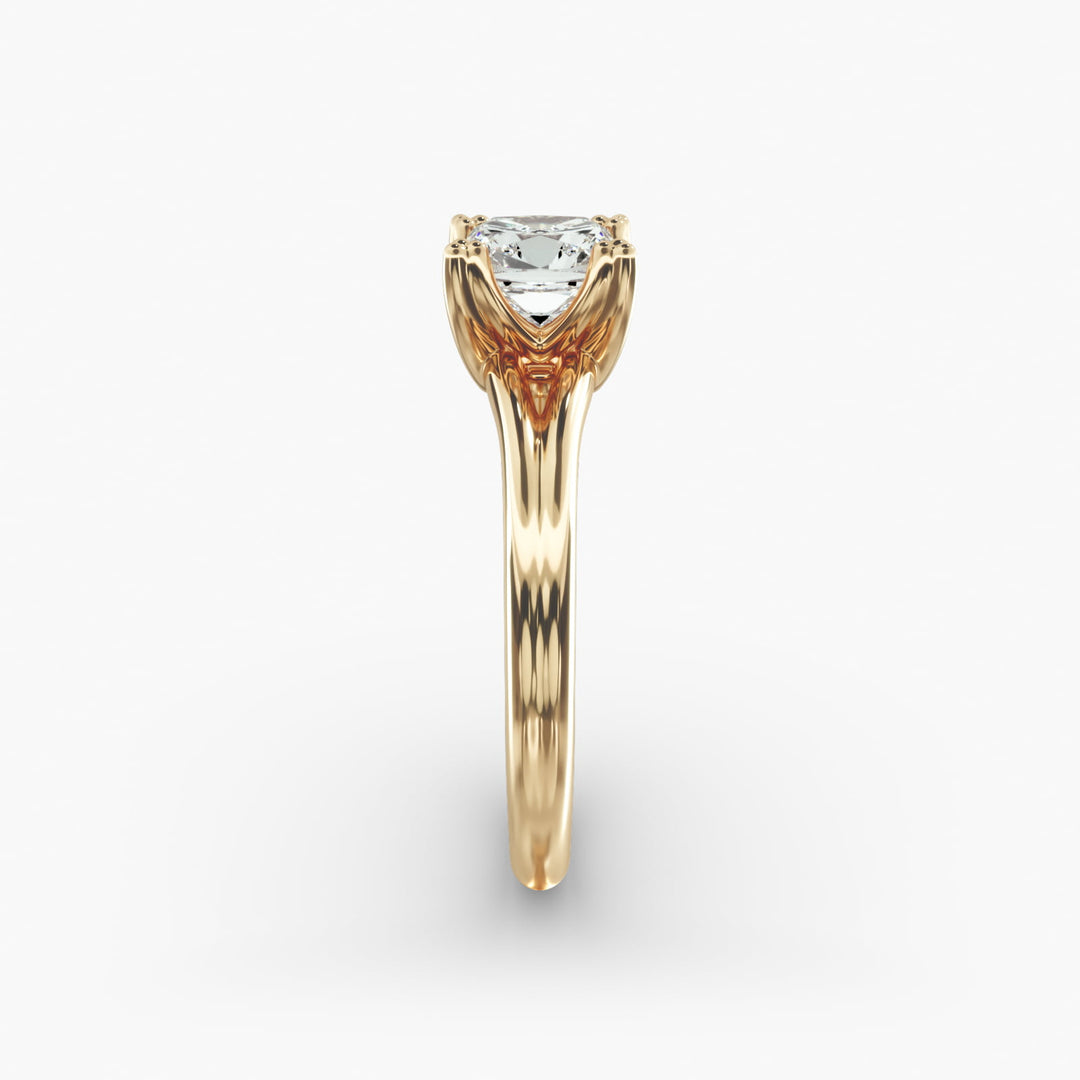 Cushion Lab-Grown Diamond Ring – Dual Band Style | IGI Certified | 10K/14K/18K Gold