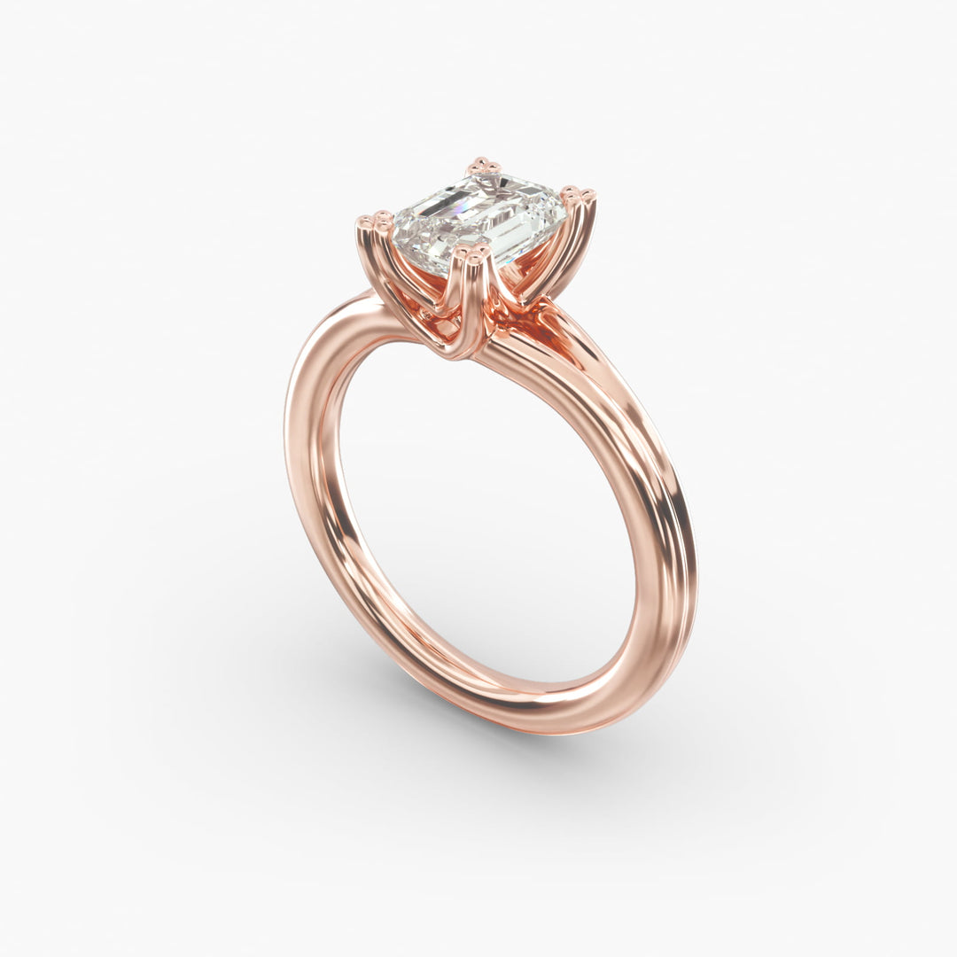 Emerald Lab-Grown Diamond Double Band Ring – Designer Style | IGI Certified | 10K/14K/18K Gold